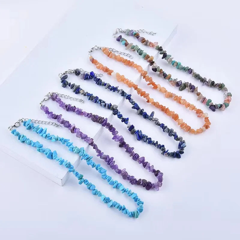 Wholesale Price Crystal Chips Rose Quartz Fashion Popular Necklace for Sale