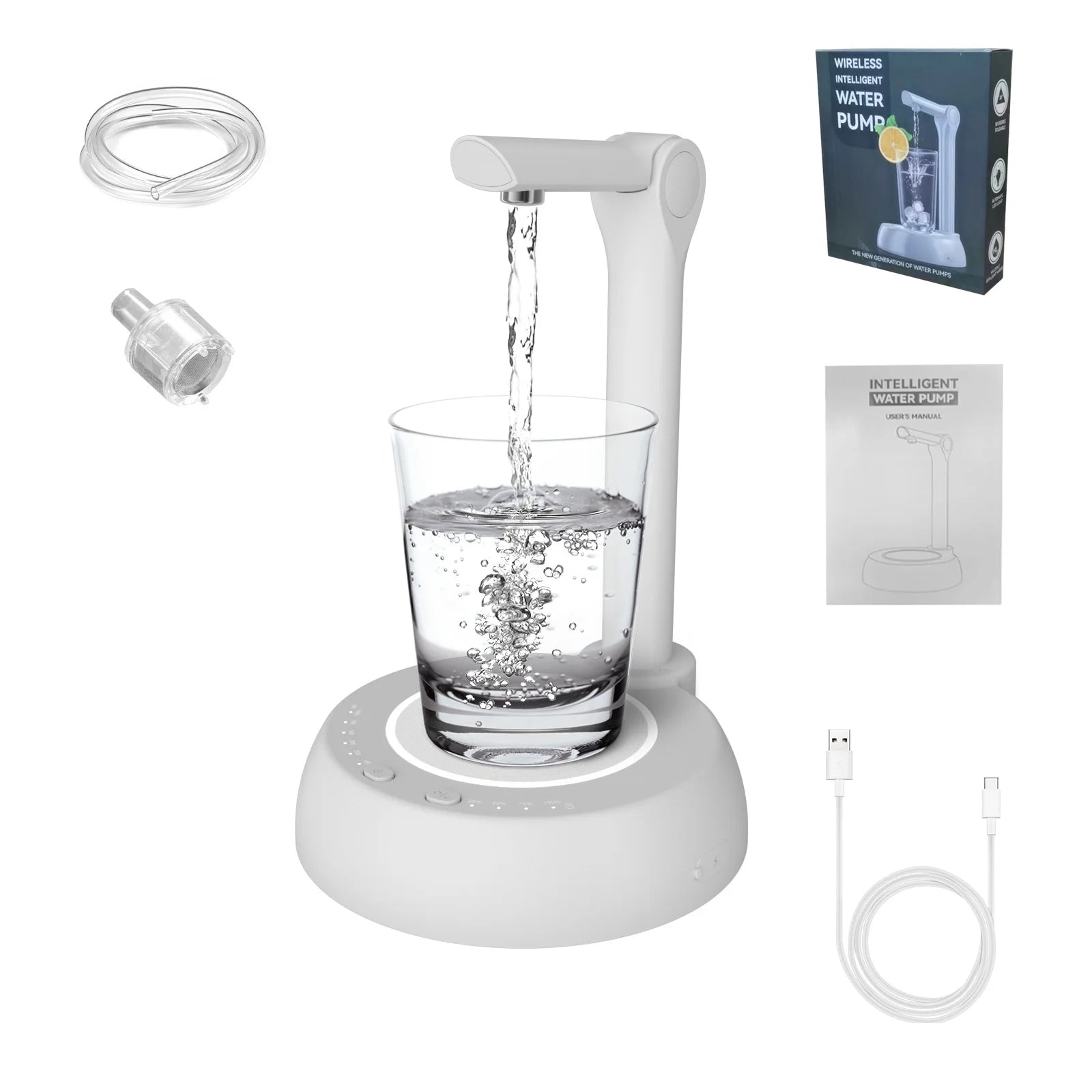 Lighting Based Patent Design Rechargeable 1800Mah Desktop Water Dispensers Portable Water Dispenser Pump