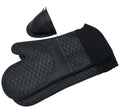 Wholesale Printed Double Layer Heat Resistant Non-Slip Silicone Cotton Oven Mitts Dishwasher Safe Design for Kitchen Microwave