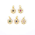CZ8221 Beatiful Mini Jewelry Supplies Gold Plated CZ Micro Pave Snowflake CharmsTiny Small CZ Diamond Snowflake Charms Pendants