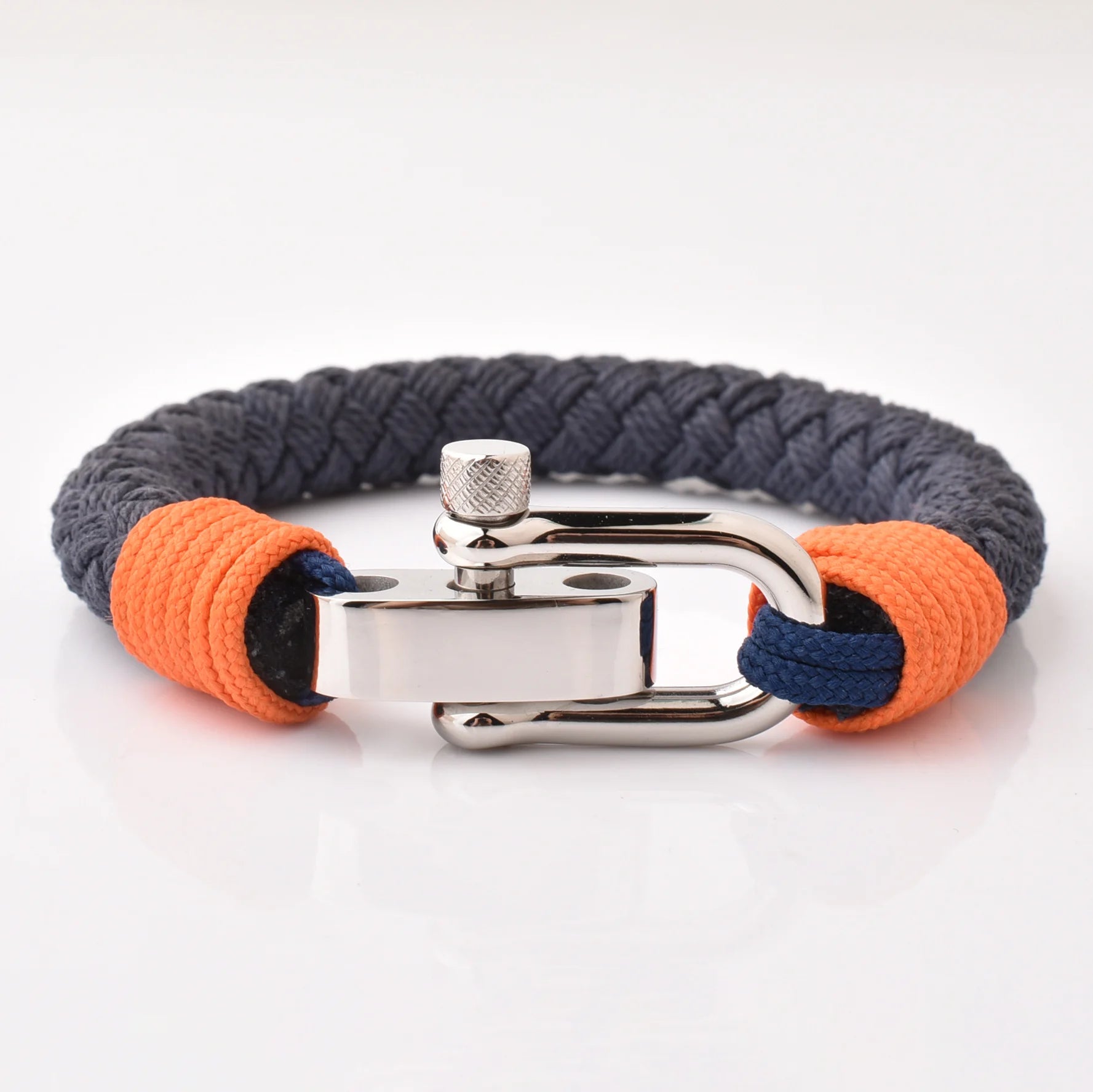 Personalised Nautical Jewellery Men's Nautical Blue Rope Bracelet With Adjustable Shackle Clasp