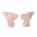 HZ Wholesale Healing Crystal Crafts Carvings Natural Rose Quartz Angel Wing Crystal Angel for Home decoration