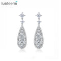 LUOTEEMI Wholesale New Arrival Luxury Wedding Dinner Party Jewelry 3A Cubic Zirconia Cluster Dangle Earring