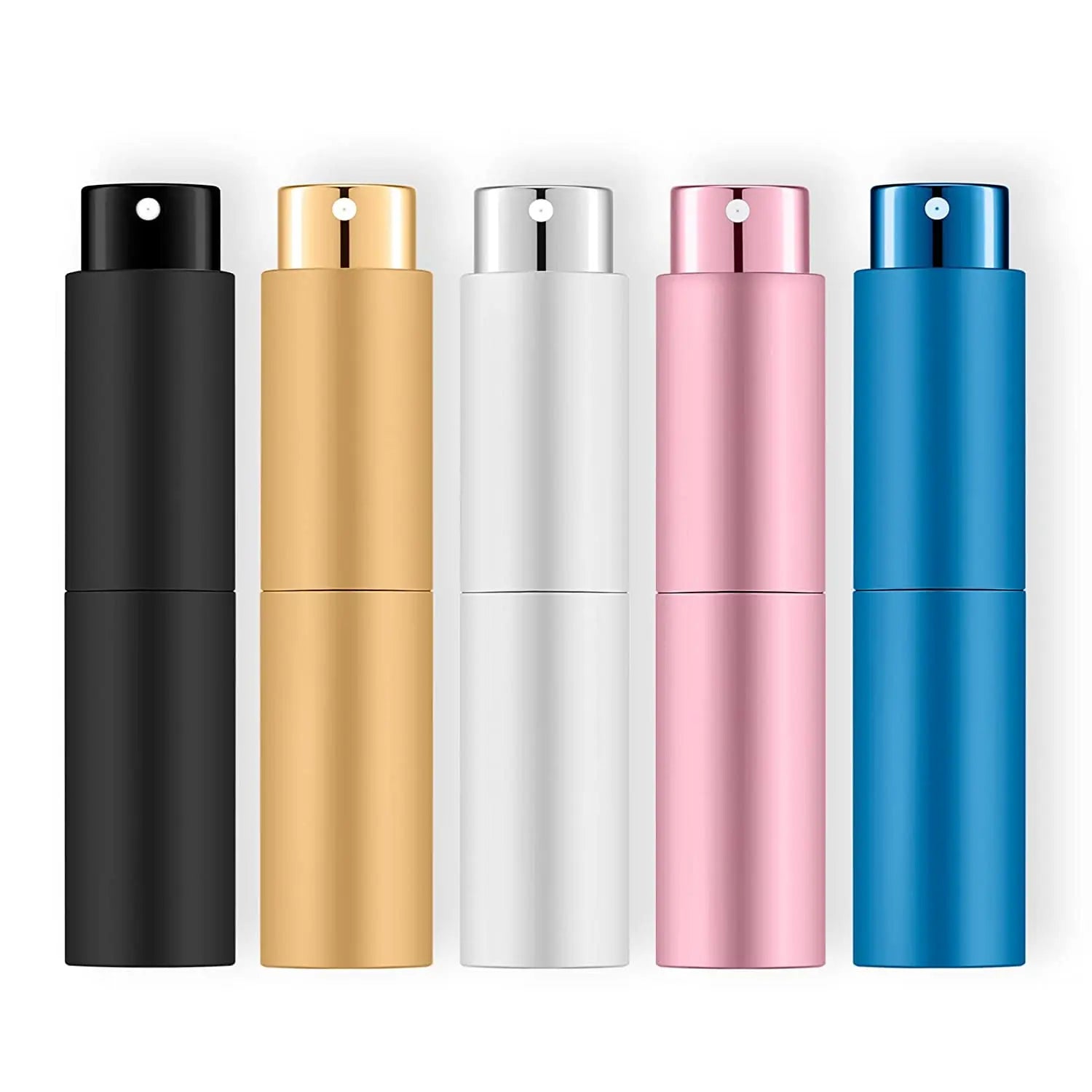 Aluminum Portable Perfume Spray Twist Bottle Refillable Mini Empty Spray Liquid Dispenser for Travel