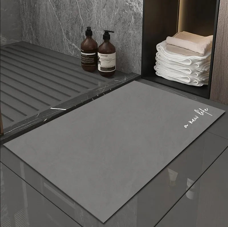 Soft Comfy Mould Resistant Absorbing Non-Slip Toilet Floor Foot Pvc Designer Diatom Mud Bath Mats Bathroom Mat Shower Mat Set