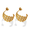 French Ins Fashion Personalized Fashion C-shaped Bright Face Earrings Stainless Steel Gold Plated Versatile Earrings