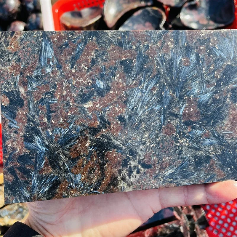 Wholesale Natural Astrophyllite Slab Quartz Crystal Slice for Home Decoration