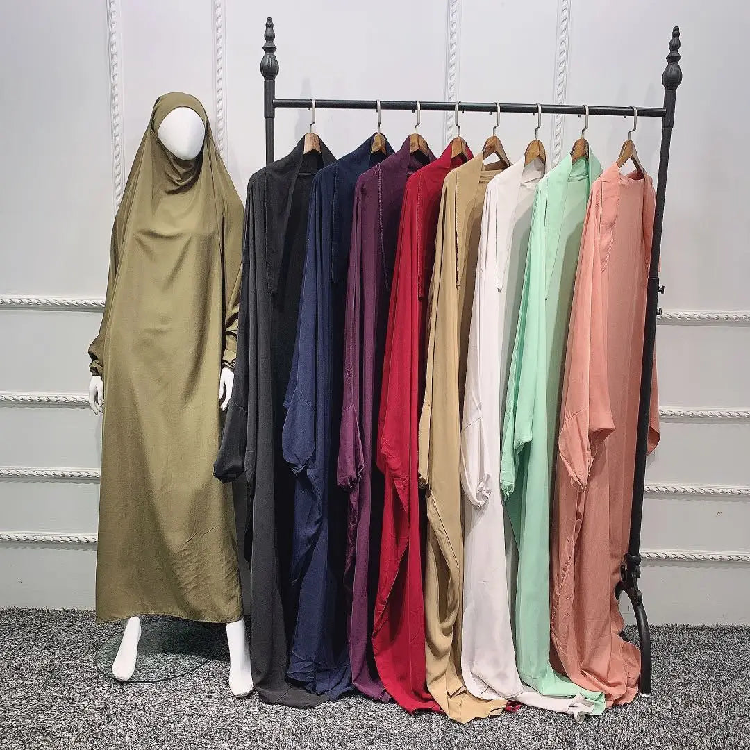 Wholesale Islamic Clothing Women One Piece Jilbab Abaya Muslim Abaya Robe Women Dress Plus Size Muslim Prayer Abaya