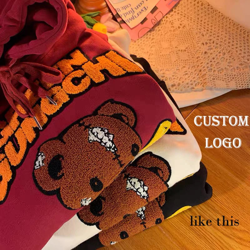 OEM French Terry Chenille Plus Size Men's Hoodies Custom Printed Spring Polyester/Cotton Hoodie