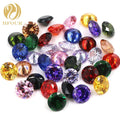 Multiple Size Round Shape Colored Zircon Rhinestones for Earrings & Rings