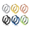 Rose Gold Plated Classic Stainless Steel Hoop Huggie Earring 8mm10mm12mm14mm16mm Colorful Plain Huggie Hoop Earrings Unisex