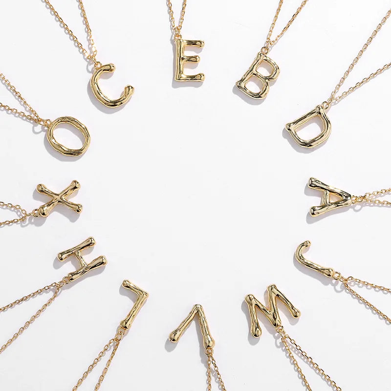 Wholesale Valentine Gift A-Z Initial Necklace 925 Sterling Silver Necklace Personalized Letter Necklace for Women and Man