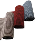 Modern Striped Polyester Floor Mats by Rolls in Red Grey Brown Seven Ribbed Needle Punched Door Mats with Anti-Slip PVC Backing