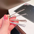Simple Design Bling Sparkle Hair Clip Holder Silver Golden Hairpins Rhinestone Straight Flat Bobby Pin U Shaped Hair Pins