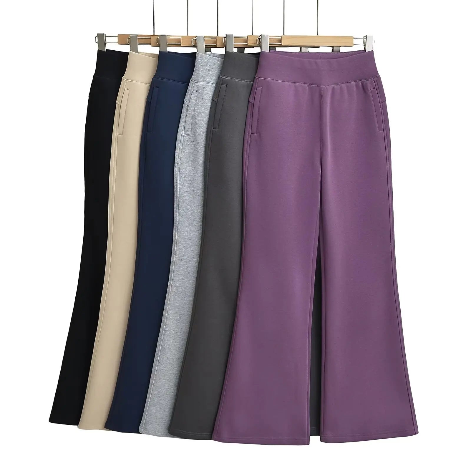 Women's Comfortable Loose Long Thick Thermal Yoga Flare Pants XS Plus Size Outdoor Sports Workout Leggings Solid Yoga Wear