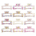 Wholesale Bulk 8.5cm Big square 2024 Hair Clamp Claws Clips Sublimation Leopard butterfly Heart Flower Transparent Hair Claw