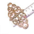 Diamond Rhinestone Applique Patch for Wedding Gown Bridal Sash Evening Wear Sewing Gold Patch