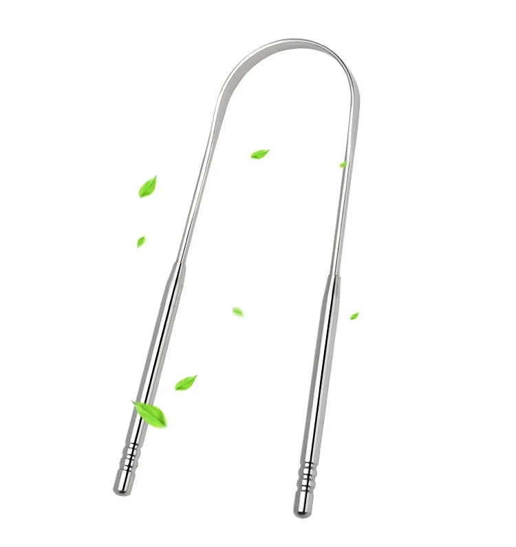 Stainless Steel Surgical Grade Tongue Cleaners 304 Stainless Steel Tongue Scraper Mechanical Scraper