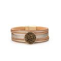 DHJ00121 Wholesale Fashion Magnetic Buckle Bracelet Women's Multi Layer Leather Bracelet Exaggerated Bracelet Jewelry