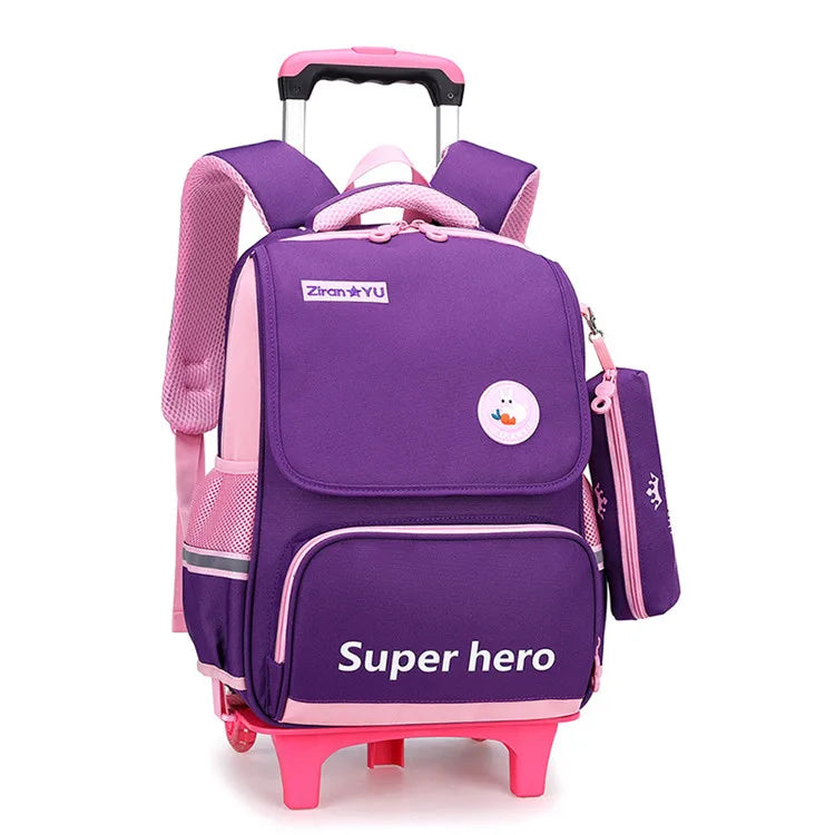 Best Fashionable Cute Cartoon Pattern Trolley School Backpack for Girls for Primary Students