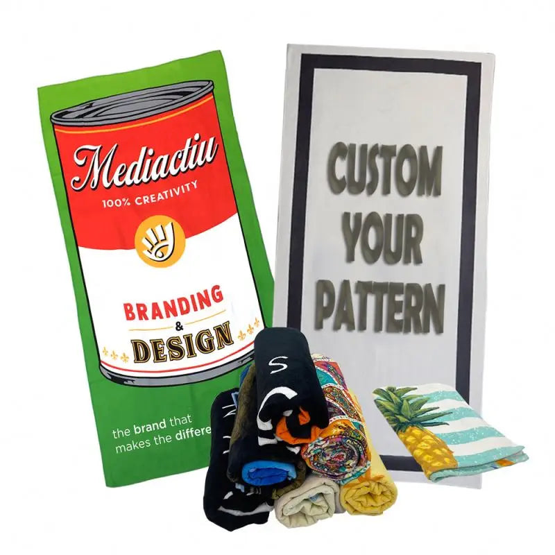 Custom Made Beach Towels With Logo Microfiber Beach Towels Comfortable Printed Beach Towels