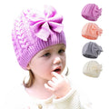 Cute Bow Knot Baby Beanie Cable Knit Hat for 0-3 Years Old Little Girls