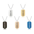 Stainless Steel Dog Tag Necklace Silver Rose Gold Blue Black Plated Customized Logo Text Design Personalized Blank Tag Necklace