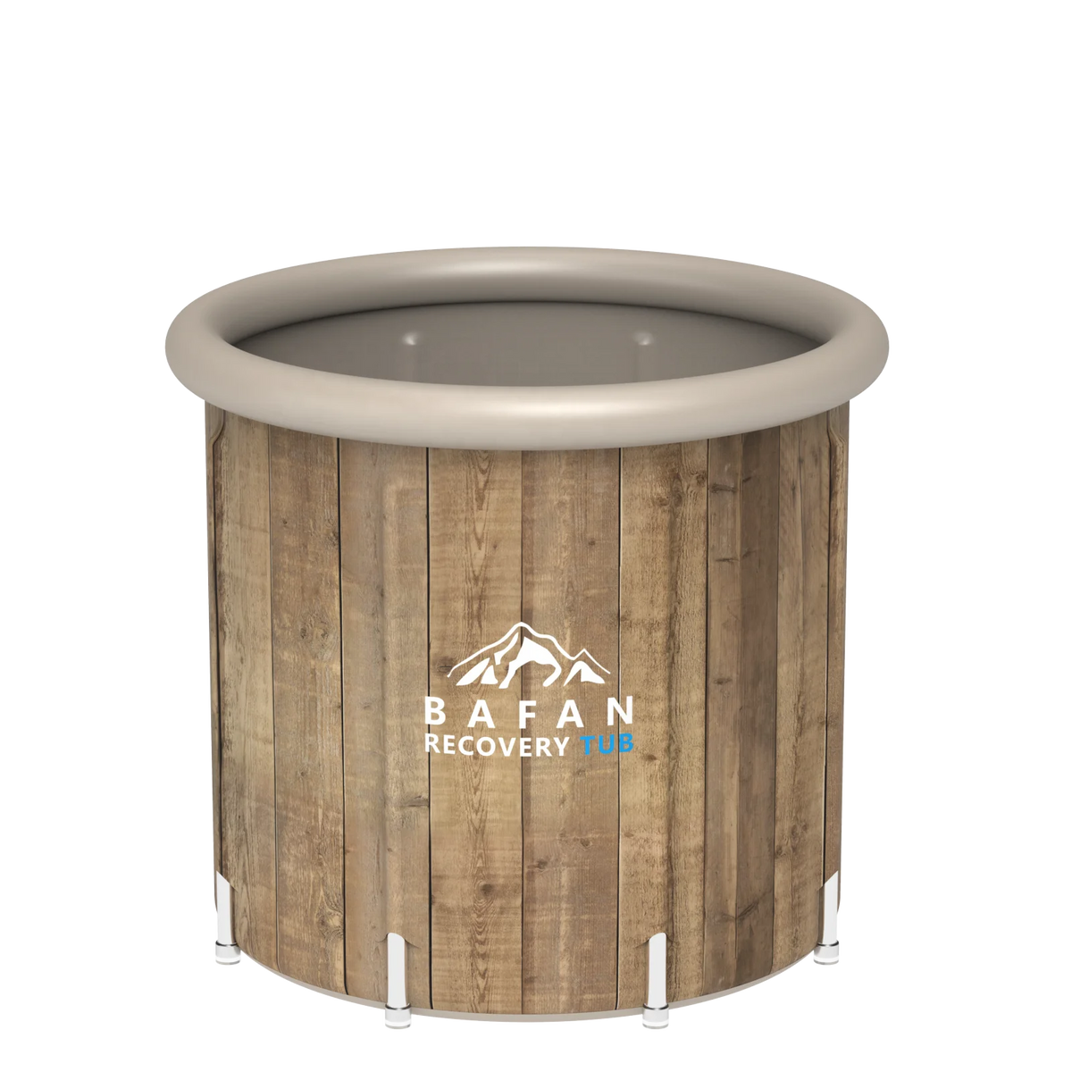 Latest Wood Grain Design Adult PVC Portable Foldable Inflatable Ice Bath Tub Accessory for Men