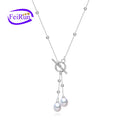 FEIRUN 8mm Drop Fashion Simple Design Pearl Pendant 925 Sterling Silver Freshwater Pearl Pendant Necklace