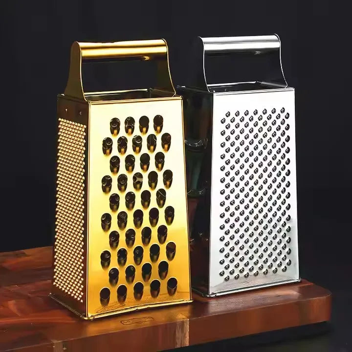 New Design Kitchenware Multifunctional Stainless Steel 4 Side Food Vegetable Grater Slicer Fruit Slicer Ginger With Handle
