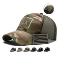 Promotional Quick Dry Aymoving Men Outdoor Camouflage Embroidery American Flag Mesh Baseball Cap Custom Logo Cotton Trucker Hats