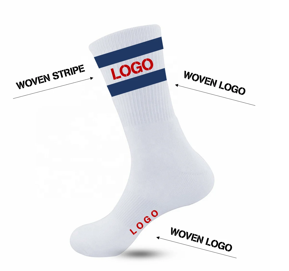 Manufacturer Custom Embroidery Logo Striped 100% Cotton Summer Sport Quick Dry Breathable Unisex Socks for Women & Men