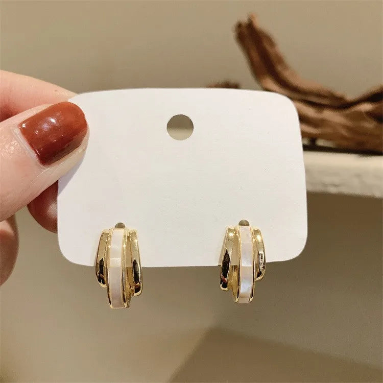 Alloy Rhinestones Hypoallergenic Hoop Earrings Ear Studs Fashion Jewelry for Women Girls Gifts