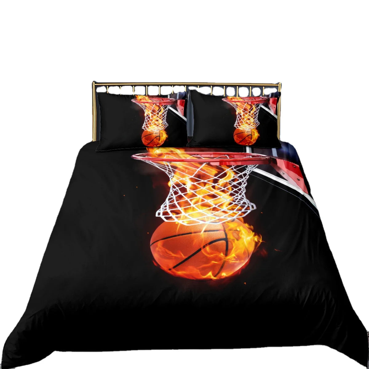Custom 3D Printing Character Cartoon Modern Quilt Covet Set 3 Piece Basketball Bedding Sets with Comforter