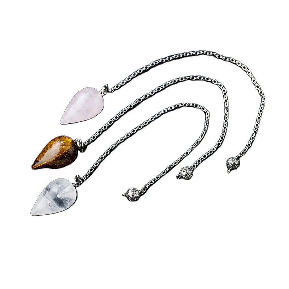 Wholesale Natural Crystal Crafts Jewelry Healing Reiki Gemstone Drop Pendulum Crystal