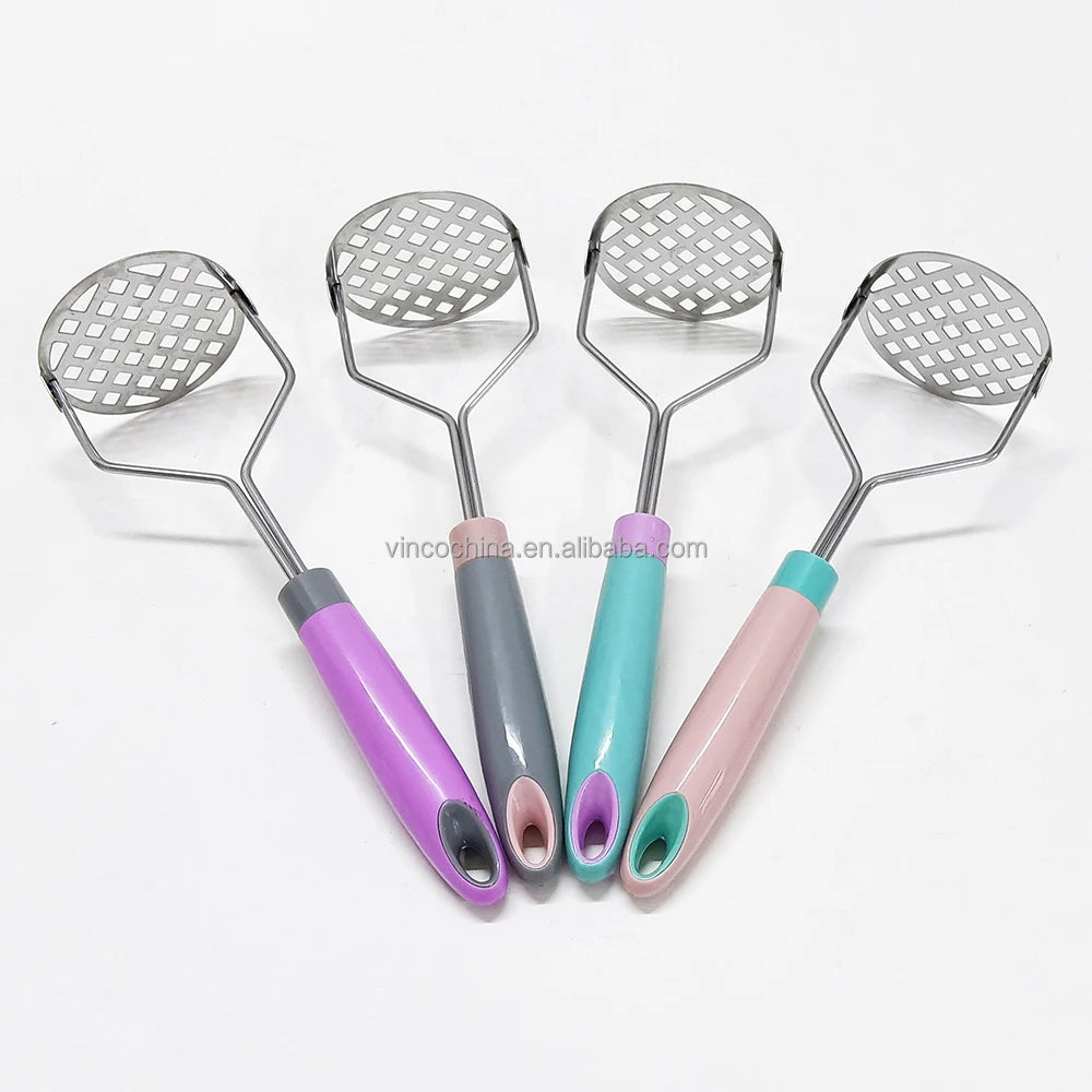 Stainless Steel Manual Food Avocado Potatoes Masher Presser with Non-slip Handle