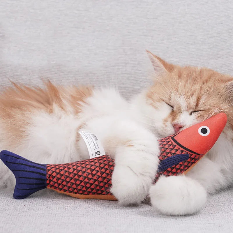 Interactive Fish Teaser Toy Cat Catnip Cat Throw Pillow Fish Talk Toy Cat Fish Chew Toy
