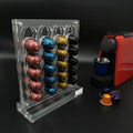Acrylic Modern Standing Type Transparent Coffee Pod Holder Nespresso Capsule Storage Rack Space-Saving