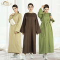 Loriya Latest Linen Closed Abaya Daily Wear Muslim Girls Abaya Turkey Abaya Dubai Women Islamic Clothing Wholesale