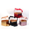 Stock Transparent Acrylic Cover Window Gift Box Diamond Heart Flower Design with Embossed Printing Drawer Included