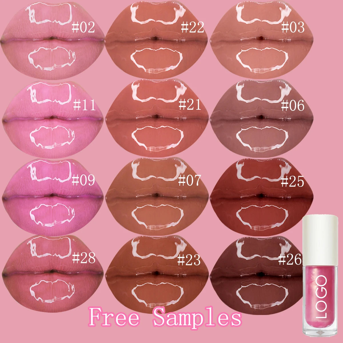 High Quality Mineral Not Sticky Clear Nude Vegan Lip Gloss with Moisturizer and Sunscreen Private Label