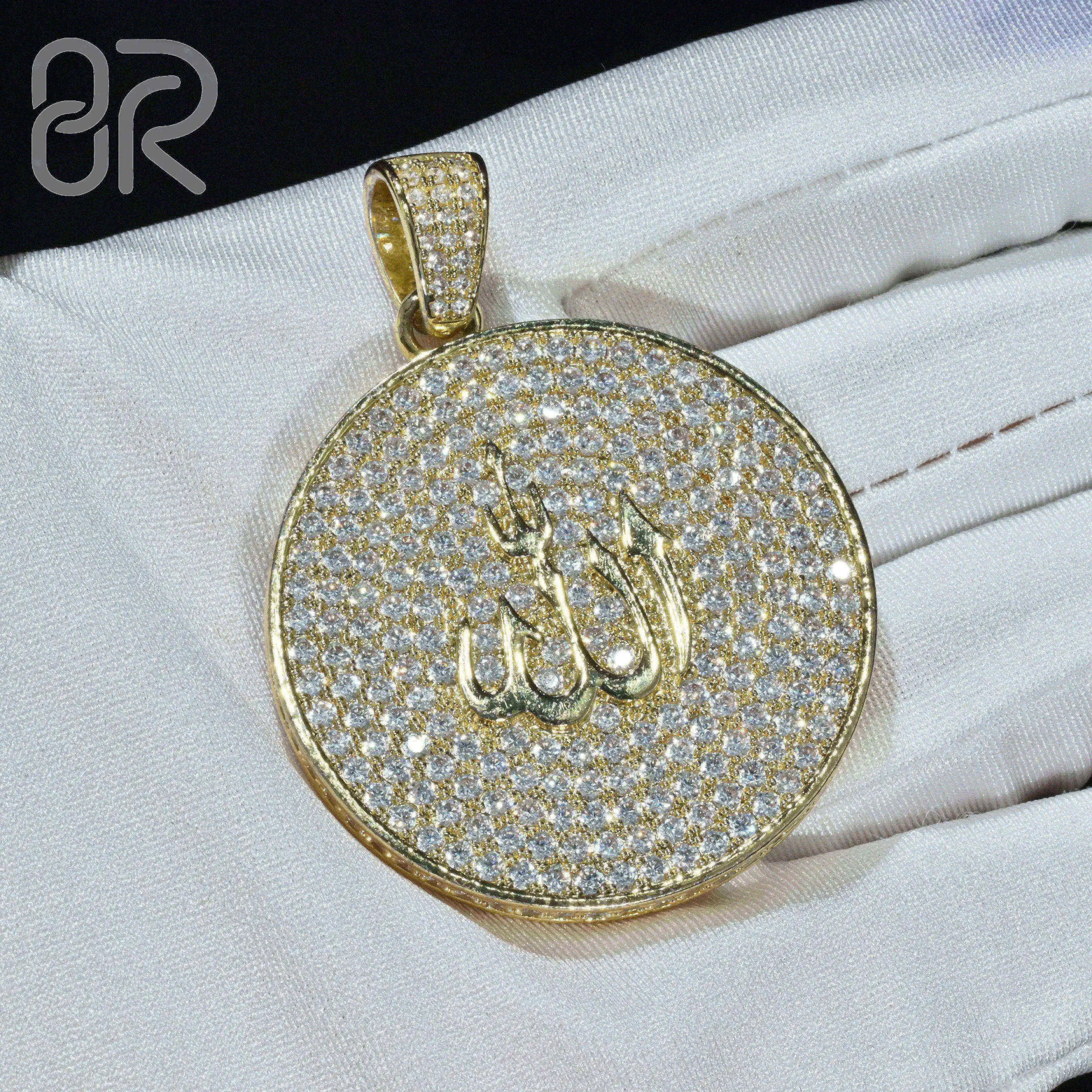 Allah Shape Moissanite Pendants Factory Custom Iced Out Gold Plating 925 Silver VVS Hip Hop Necklace Pendant