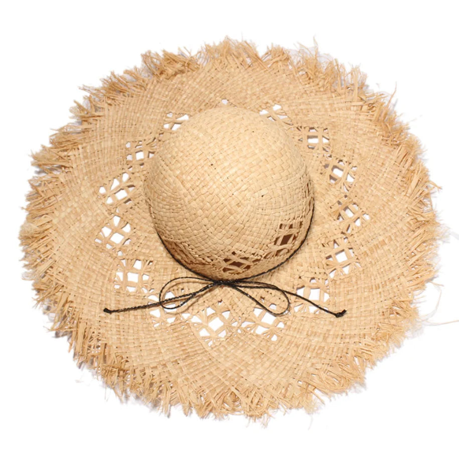 Women Summer Colorful Beach Foldable Straw Hat Washable Floppy Fashion Sun Straw Hat with Large Brim