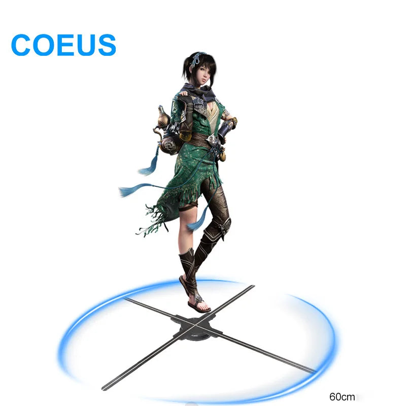 COEUS 60cm 640LED 3D Holographic Project Indoor LED Fan Outdoor Features for Advertising Display for Education OEM Available