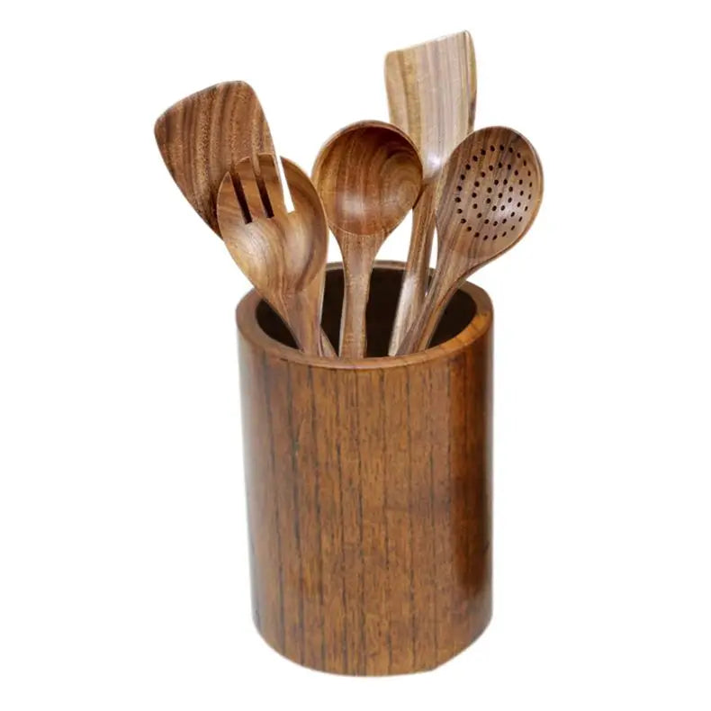 Mutoulao MTLB0468 Good Price Kitchen Utensil Custom/Standard Wood Cooking Set Hand Wash Only