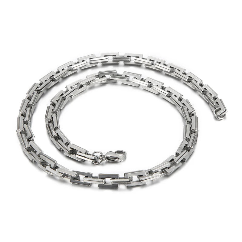 Vintage Anti Tarnish Jewelry Wholesale Handmade Silver Link Chains Stainless Steel Waterproof razor Blade Necklace Bulk for Men