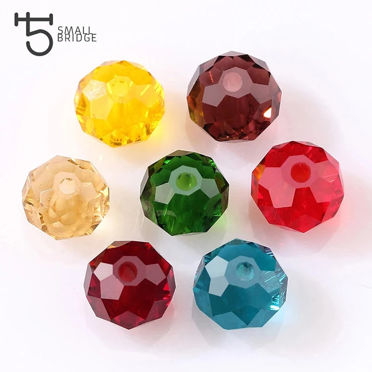 Small Bridge Czech Loose Rondelle Crystal Beads for Jewelry Making Diy Needlework 50+ Colors Spacer Faceted Glass 4mm 6mm 8mm