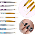 3 Pcs/set Acrylic French Stripe Nail Art Liner Brush Set 3D Tips Manicure Ultra-thin Line Drawing Pen UV Gel Brushes Painting