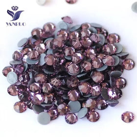 YANRUO Light Amethyst Rhinestone Mirror Glass Rhinestones Bulk Wholesale Crystal for Dresses
