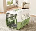 Small Plastic Pet Air Box with Rolling Iron Wire Door Breathable Pet Carriers Cat Carriers Small Animals Dog Cages Pet Travel